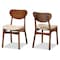 Baxton Studio Katya Mid-Century Modern Sand Fabric and Walnut Brown Finished Wood 2-Piece Dining Chair Set 183-11636-Zoro - alternate 1